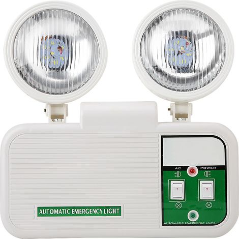 Projecteur de secours à double tête 2W, 9 LED, prise UE 110-220V (1/5)