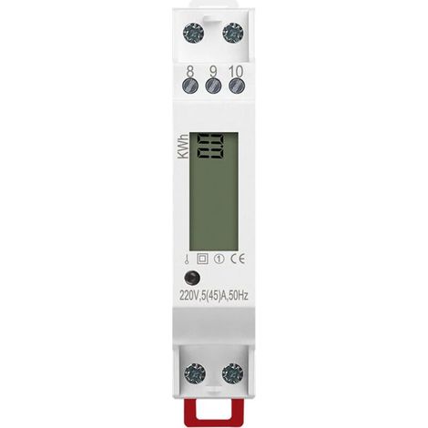 Contatore monofase microelettronico da 45 A per montaggio su rotaia, binario 1P, contatore intelligente, per affitti residenziali, esportazioni di alloggi, display digitale, contatore per montaggio su