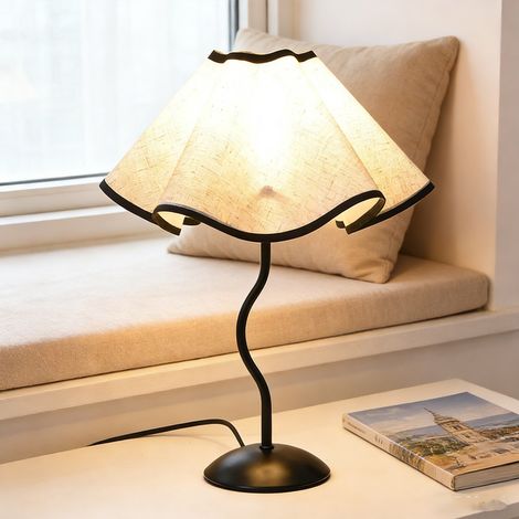 Lampe de table rétro en forme de pétale, lampe de chevet élégante en forme de feuille de lotus, veilleuse décorative, lumière chaude (1/5)