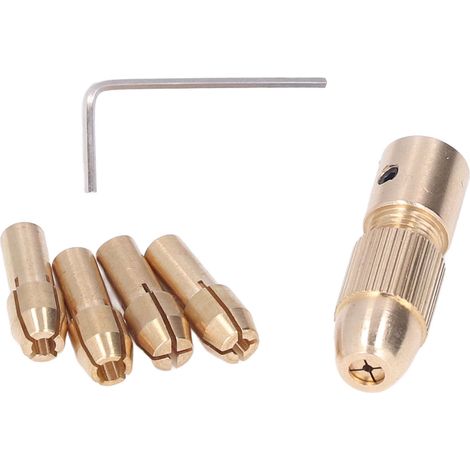 Mini mandrin de meuleuse électrique, 7 pièces, perceuse en laiton à 4 mâchoires pour perceuses et meuleuses (1/5)