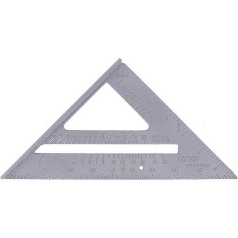 7 Zoll Dreieckswinkel, Zimmermannswinkellineal, Metall, 180 x 180 x 256 mm – Silber