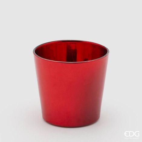 EDG Enzo De Gasperi Vaso Mirror Svasato H 12 Cm D 13,5 Cm Red