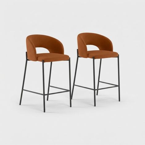 Nia, Set di 2 Sgabelli in Tessuto Arancione (52 x 50 x 89 cm ) (1/5)