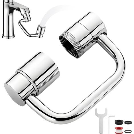 Extensión de grifo giratoria de 1080 grados, accesorio para grifo con aireador, extensión de grifo multifuncional para baño y cocina. (1/5)