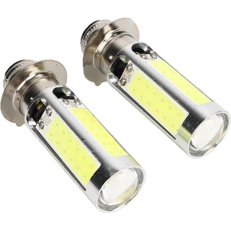 2x 6000K Weiße H6M COB LED Motorrad-/ATV-Scheinwerfer-Nebelscheinwerferlampe PX15d P15D25‑1