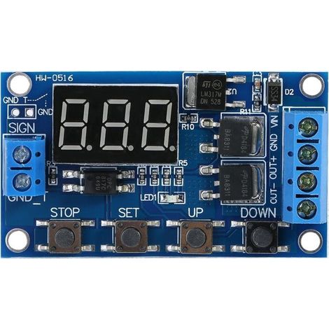 DC 5V-36V Mikrocontroller-Timer-Relaismodul mit Countdown-Timer und digitaler LED-Anzeige - Crezuo