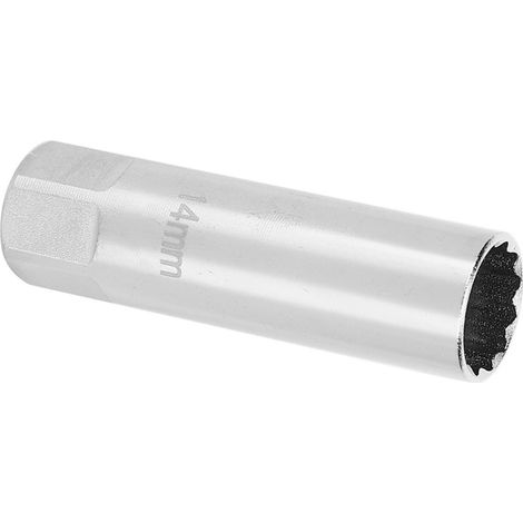 Clé à bougie polie 14mm 3/8" haute visibilité A6032 pour démontage Nissan, outil d'extraction avec douille, manche chromé, usage garage. (1/5)