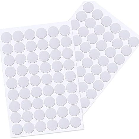 108 Stücke PVC Schraubenabdeckung, Rund, Weiss, Selbstklebend,Schraubenloch Aufkleber,Schrauben Abdeckkappen ,Schraubenkappen ,für Möbel ,Ø 21mm (1/5)