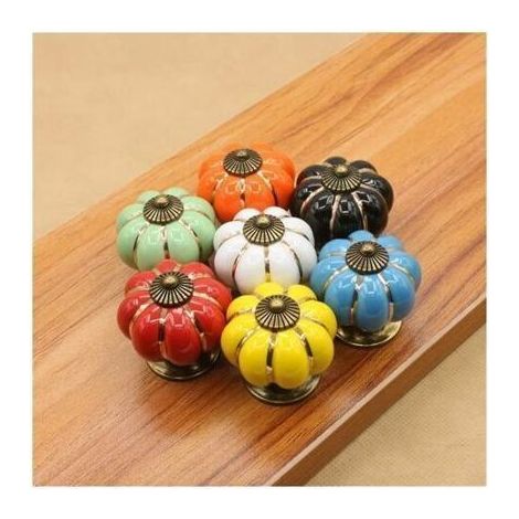 HONORNIC - (Jaune)10 Pcs Boutons de tiroir en céramique bouton de meuble pour tiroirs et placards de cuisine (1/4)