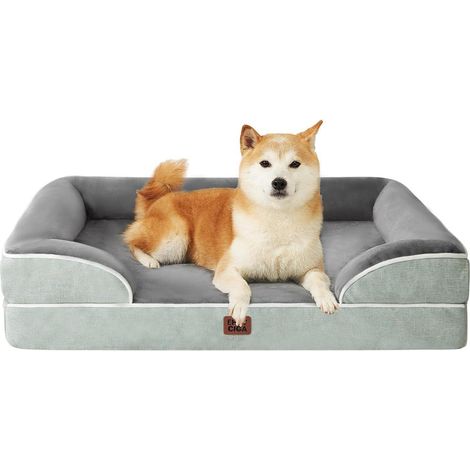 Hundebett Orthopädisches Memory L 89 x B 56 x H 17 cm Gräuliches Grün (1/5)