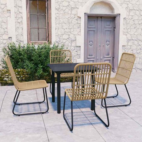 vidaXL Juego de comedor para jardín 5 piezas ratán sintético y vidrio (1/5)