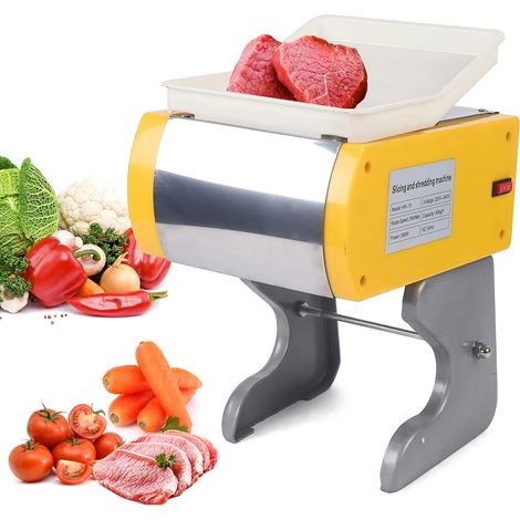 Electric Slicer Meat Vegetable Cutting Machine Professional Cutter Profi Elektrisch Aufschnittmaschine GemüSe Allesschneider Fleischschneider Wurstschneidemaschine Fleischscheibenmaschine 200R/Min (1/5)