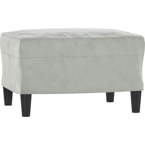 vidaXL Reposapiés de terciopelo gris claro 60x50x41 cm (1/2)