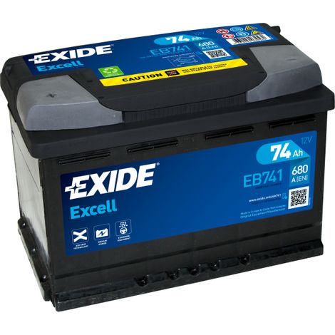 BATTERIE EXIDE EXCELL L3 12V 74AH 680A 278X175X190 +G EB741