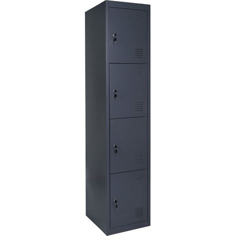 [NEUWERTIG] Schließfach Preston T163, Schließfachschrank Wertfachschrank Spind, Metall 180x38x45cm anthrazit (1/5)