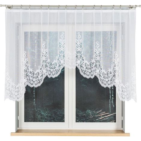 Berenika - Rideau jacquard prêt à poser avec fente en bas - 250 x 120 cm - blanc (1/5)