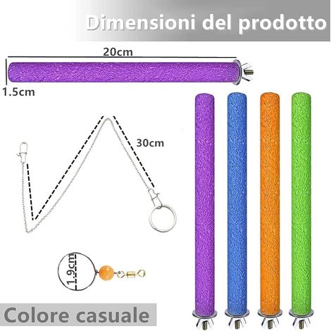 perroquets de 20 cm naturels et oiseaux mâcher des jouets collier, couleur aléatoire (1/4)
