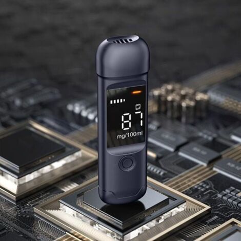 PA Éthylotest portable avec affichage numérique LED tricolore, batterie rechargeable et fonction de détection automatique. (1/4)