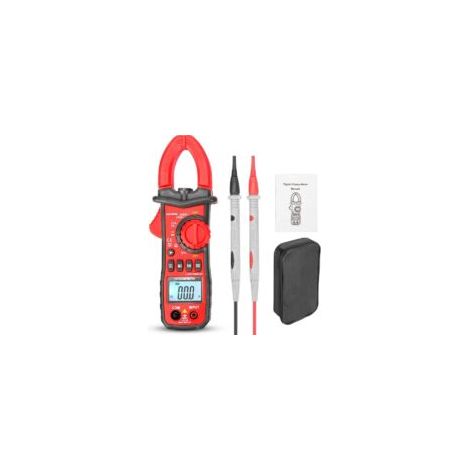 Pinza amperimétrica digital AC/DC 600A T-RMS 6000 cuentas, amperímetro, comprobador de voltaje automático, mide voltaje, temperatura, capacitancia, resistencia, continuidad y frecuencia - Crezuo (1/4)