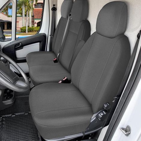 Housses de siège Avant pour 2006-2025 Fiat Ducato Citroen Jumper- 2+1, Housses Siège Auto Protection siège Voiture Avant Housses de siège de Voiture, Gris foncé (1/5)