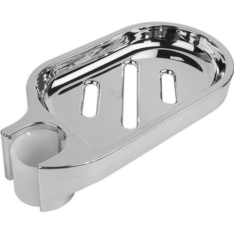 Porta sapone per aste da doccia, con morsetto, in plastica ABS, accessorio da bagno regolabile per tubi/aste da 22 mm. (1/5)