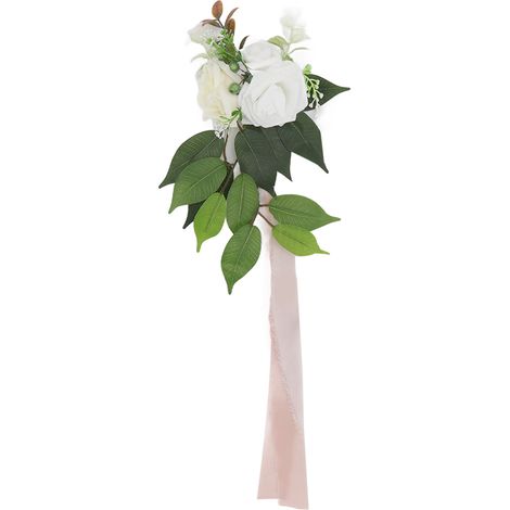 Wedding Chair Back Flower Artificial Lifelike Full Shape Rich Layers Elegant Rose Wedding Party Chair Back Decoration 17046 (1/5)