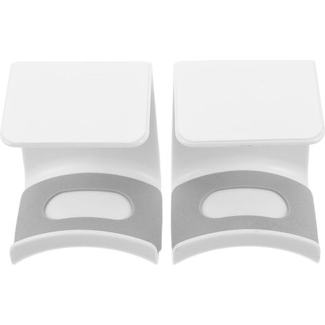 Support Adhésif pour Casque sous Bureau 2pcs en Plastique Blanc, Crochet Compact pour Rangement Écouteurs, Bureau et Espace D'étude (1/5)