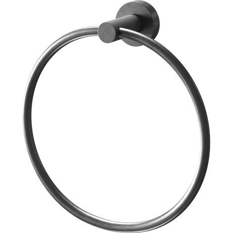 Colore Gunmetal Grey Industrial Style Wall Mounted Towel Ring (1/5)