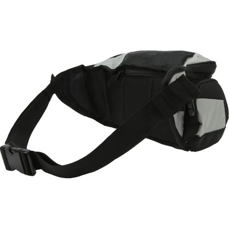Sacoche de taille moto Oxford réglable, grande capacité, grise, pour course tout-terrain, sac banane de sport. (1/5)
