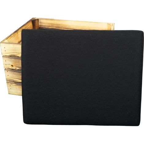Polsteraufsatz für unsere Holzkiste "Johanna" in schwarz 50x40cm (1/4)