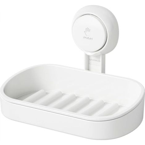 Shower soap dish with suction cup, for wall mounting, no drilling required, self-adhesive, removable