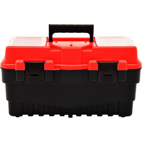 vidaXL Caja de herramientas de plástico rojo 462x256x242 mm (1/2)
