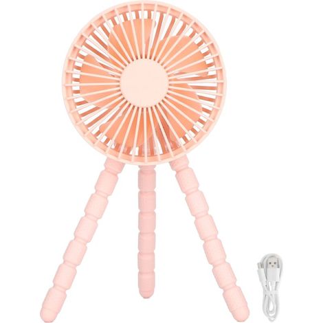 Ventilateur de Bureau Mini Portable avec Support Triangulaire et USB pour Intérieur/Extérieur (1/4)
