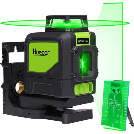 Huepar Cross Laser Autonivelante Cobertura 360 Grados Línea Horizontal y Vertical con 2 Modos Plus 901CG