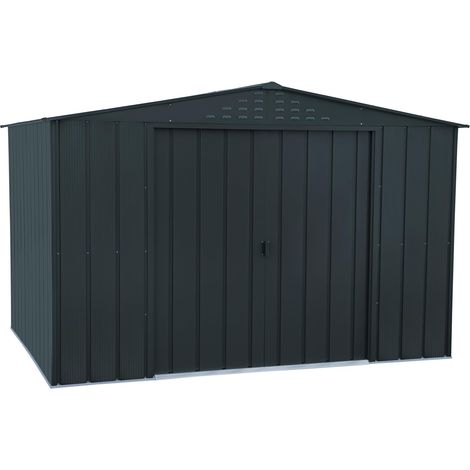 Duramax Capanno superiore 10 x 8, per Esterni in Metallo, Realizzato in Acciaio zincato a Caldo, Robusto Tetto Rinforzato, Senza Manutenzione e Resistente alle intemperie, Anthracite (1/5)