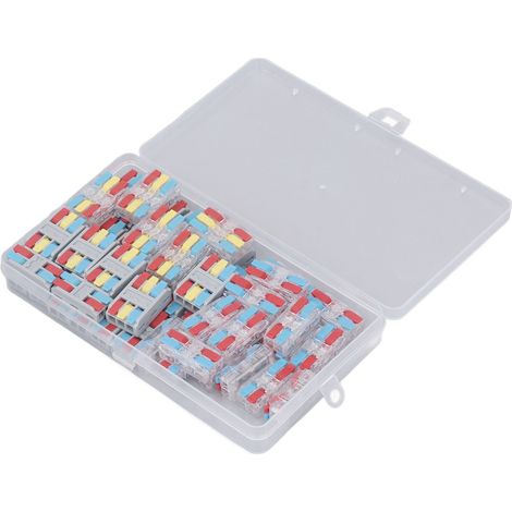 50 Connecteurs Rapides à Levier 2-3 Circuits, Epissures en Ligne Ignifuges, Boîte de 50 Pièces pour Câblage Électrique (1/5)