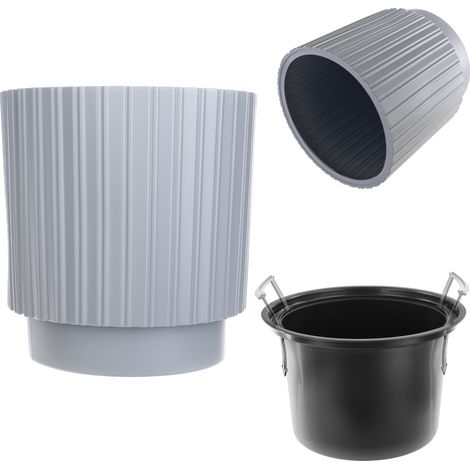KADAX Blumentopf mit Einsatz, 30 cm, Grau
