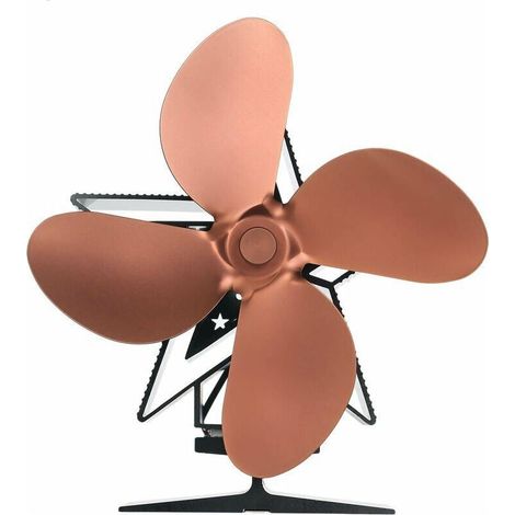 4-flügeliger Kaminventilator mit Wärmeleitung, umweltfreundlich und energiesparend, Farbe Bronze (1/5)