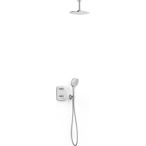 Kit robinet thermostatique encastré 2 voies pour douche Canigó Chrome - TRES 21735003