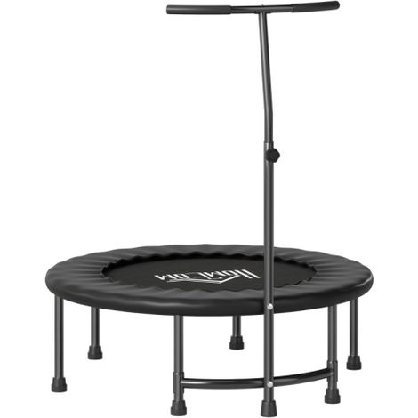 Adjustable 40" Fitness Trampoline for Indoor Exercise, Mini Rebounder Jumper, Perfect for Home Workouts, Black