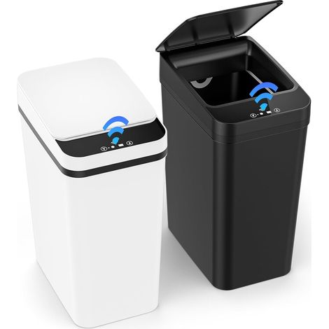 Poubelle Électrique 2 Pièces avec Couvercle Automatique, Poubelle Intelligente Silencieuse et Étanche pour Cuisine, Salle de Bain et Bureau, Poubelle de Cuisine Automatique (1/5)