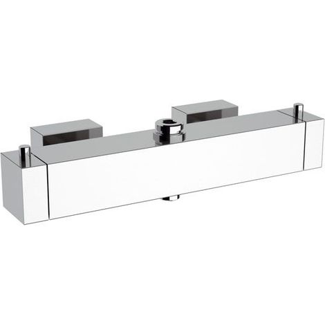 Miscelatore termostatico quadro doppia uscita cromo