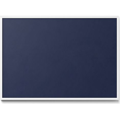 Tableau Magnétique en Métal Tableau pour Magnet - Motif Couleur bleu marine foncé - Minimaliste - Cadre Blanc - 100x70 cm - Plaque Magnétique