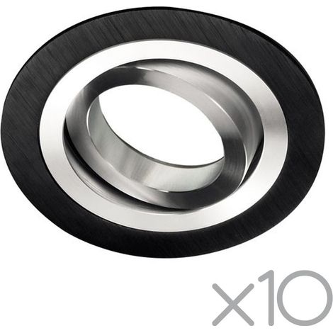 Pack 10 Focos empotrables redondo CLASSIC negro