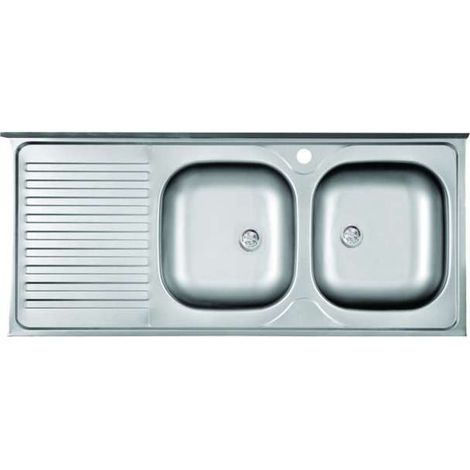 Lavello appoggia 2 vasche dx c/goccia 50x120cm - mabel (1/2)