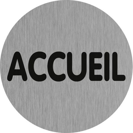 Plaque de porte accueil - Aluminium brosse Ø75mm - 4383316