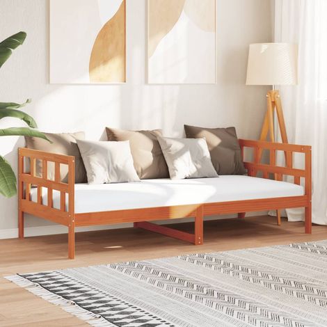 Sofá cama sin colchón madera maciza pino marrón cera 80x200 cm vidaXL (1/5)