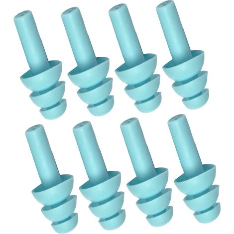 paires de bouchons d'oreilles antibruit lavables en silicone bleu à rebond lent, pour dormir en toute sécurité. (1/5)