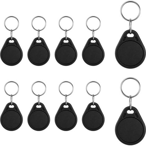 10PCS Badge RFID 13.56MHz Programmable, Puce NFC UID Modifiable, Badge Vierge ABS Noir Mat Étanche, NFC Tag Sensible pour Accès Immeuble, Porte Badge Universel Noir RFID (1/5)