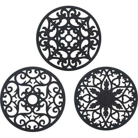 Dessous de Plat Silicone, 3PCS Anti-drapant Anti-Chaleur 250 C Multifonction Repose-cuillre Dessous de Verre de Cuisine Tapis de Table pour Cuisine et Salle Manger (1/4)